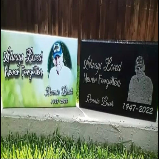 22x12 Inch Photo Engraved or Vinyl Wrapped Personalized Headstone Gravestone Memorial Marker 22x12 Inch Photo Engraved or Vinyl Wrapped Personalized Headstone Gravestone Memorial Marker