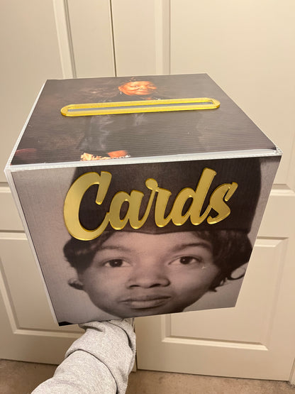 Custom Photo Cube Card Box – Wedding, Graduation & Party Card Holder Display (5 Photo Panels)