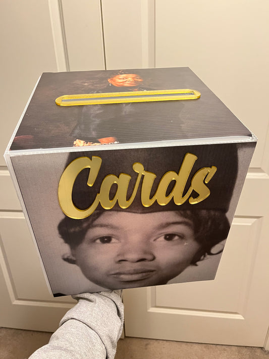 Custom Photo Cube Card Box – Wedding, Graduation & Party Card Holder Display (5 Photo Panels)