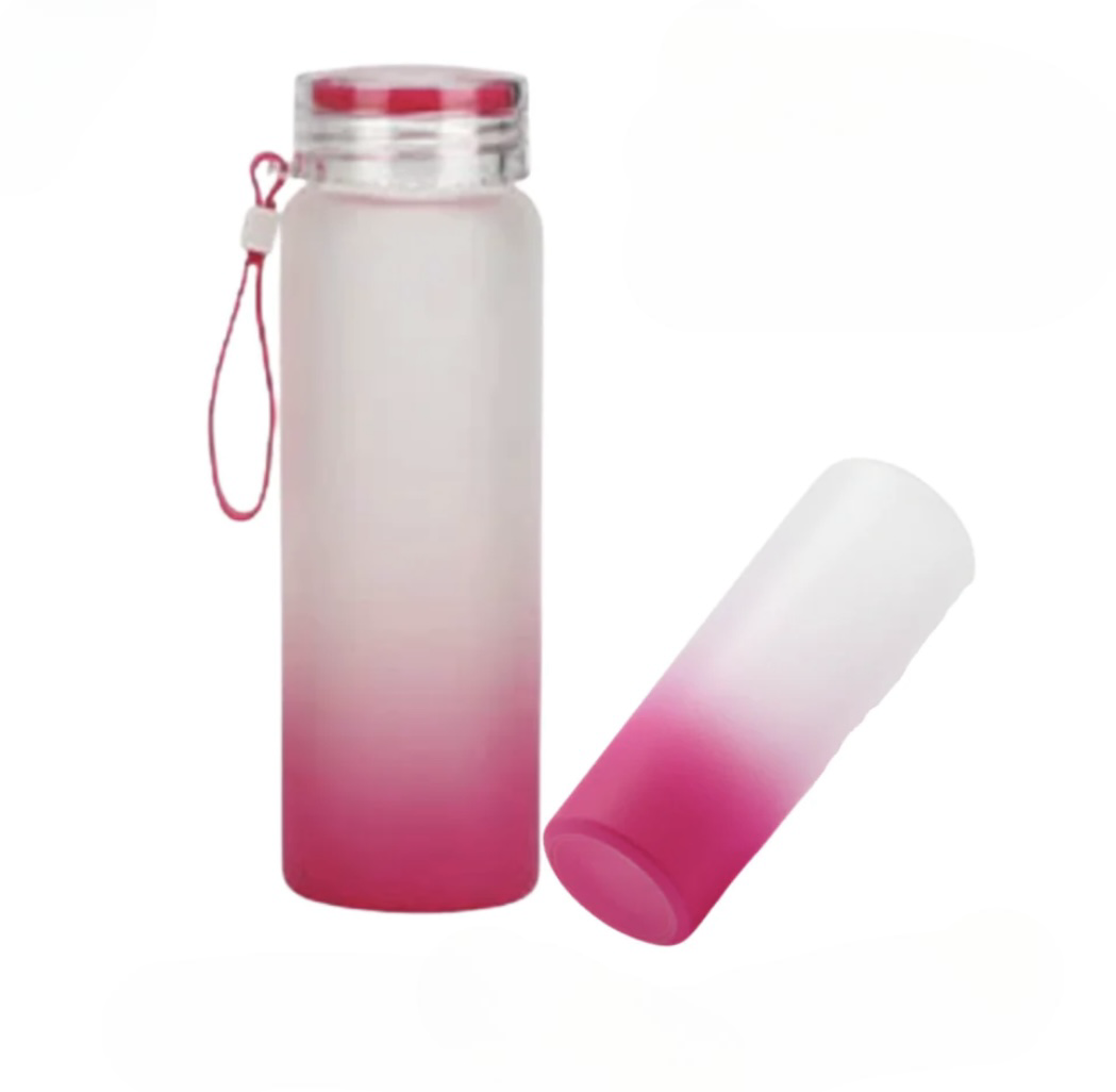 Custom Frosted Ombre Gradient Glass Water Bottle & Shot Glass Set