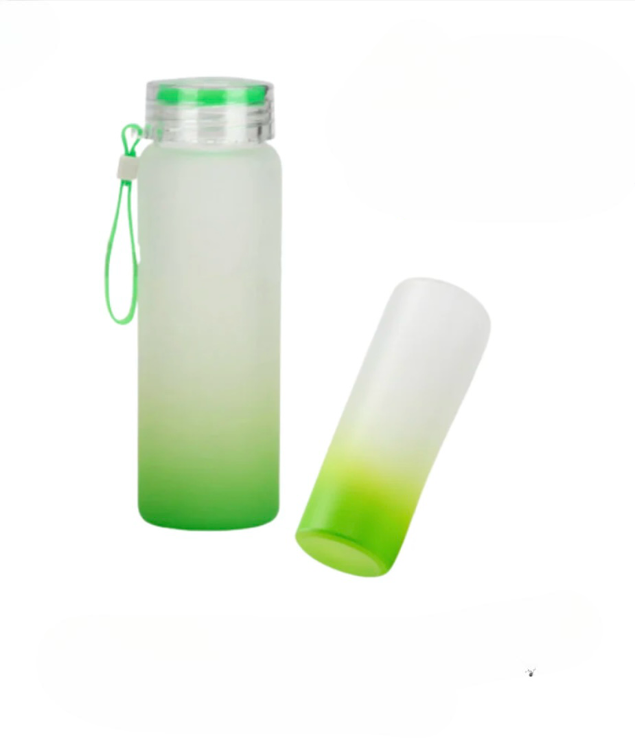 Custom Frosted Ombre Gradient Glass Water Bottle & Shot Glass Set